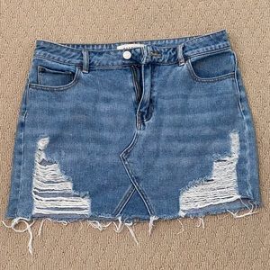 PacSun ripped Jean Skirt